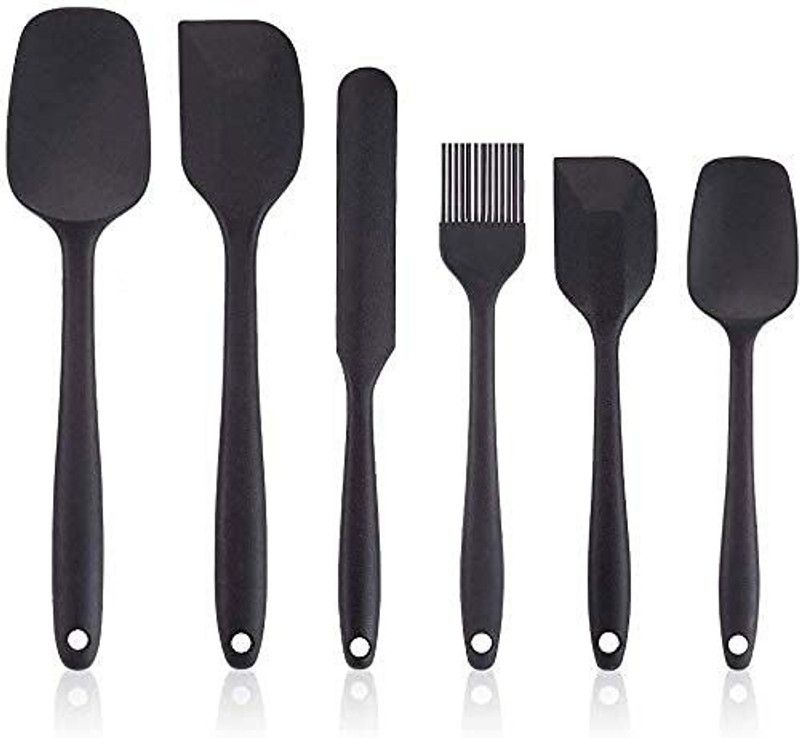 PRH Basics Silicone Spatula Set of 6 Pcs | Non Stick BPA Free Heat Resistant Baking Cooking Kitchen Tool Set  (Spatula)