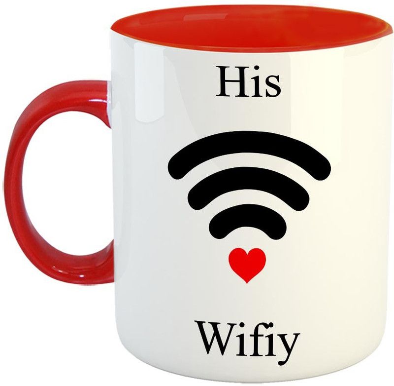FABTODAY His Wifiy - Best Gift for Wife, Wife On Marriage, Anniversary, Birthday Valentine Gift Wifey - Color - Red Ceramic Coffee Mug  (350 ml)