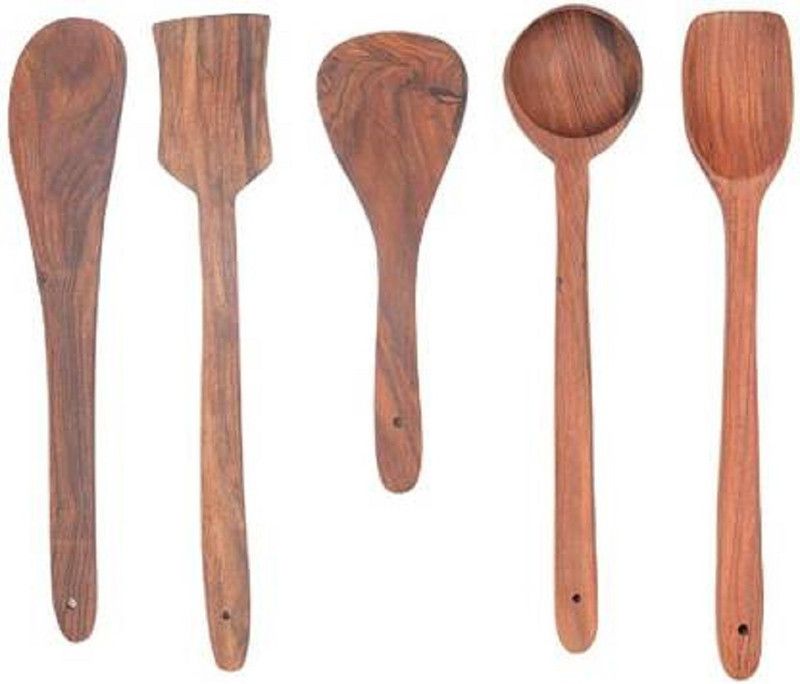 onlinehandicraftgalery spayulla pack of 4 Kitchen Tool Set  (Brown, Ladle)