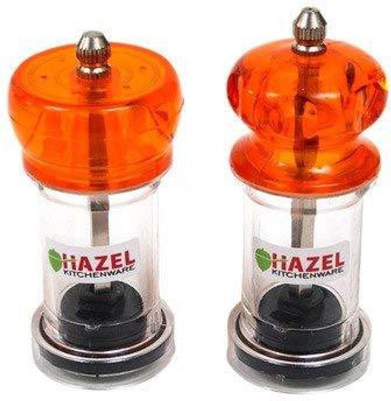 HAZEL Accurate Salt Shaker & Pepper Grinder, Stainless Steel, Silver Stainless Steel Traditional Pepper Mill  (Silver, Pack of 2)