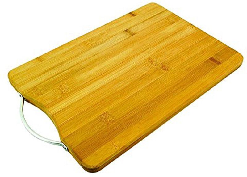 SYGA Wooden Bamboo Kitchen Chopping/Cutting/Slicing Board with Holder for Fruits,Vegetables with Drip Groove 34*24CM Wood, Bamboo Cutting Board  (Gold Pack of 1 Dishwasher Safe)
