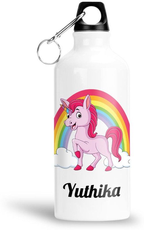 FABTODAY Rainbow Unicorn Water Bottle for Kids - Best Happy Birthday Gift, Yuthika 750 ml Bottle  (Pack of 1, White, Aluminium)