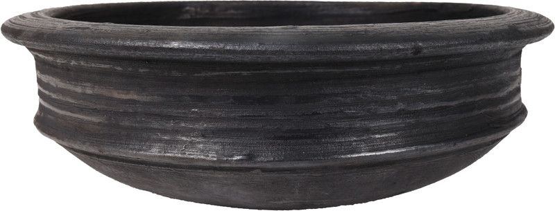 earthen fine crafts Hand made earthen pottery/kadhai/ meen chatti (black,2 liter, cooking & serving, pre-seasoned Gas Stove and Microwave ) Handi 2 L  (Earthenware)