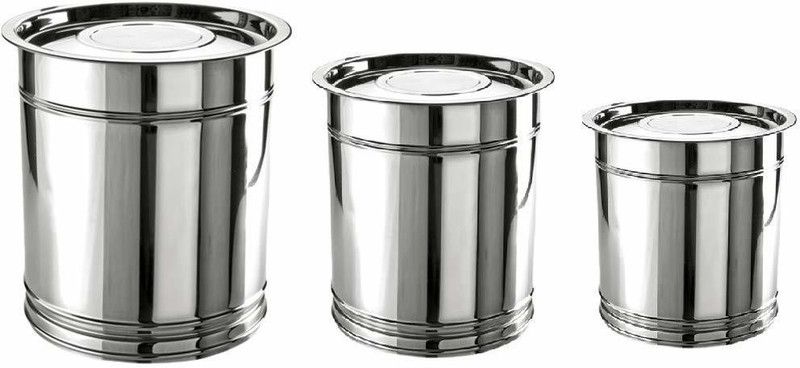 Zomba Heavy Gauge Stainless Steel Atta/Rice 20 lt. 15 liter, 10 liter 20 L Drum  (Steel, Pack of 1)