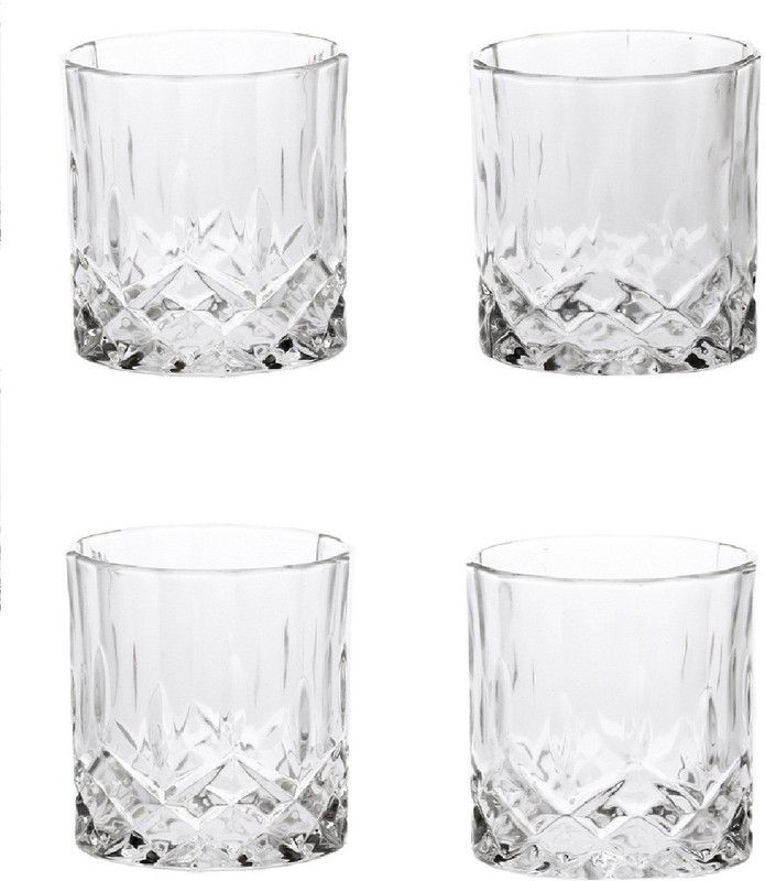 Somil (Pack of 4) New Stylish & Designer Baverage Tumbler Multipurpose Clear Glass -GL45 (Set Of 4) Glass Set Whisky Glass  (220 ml, Glass, Clear)