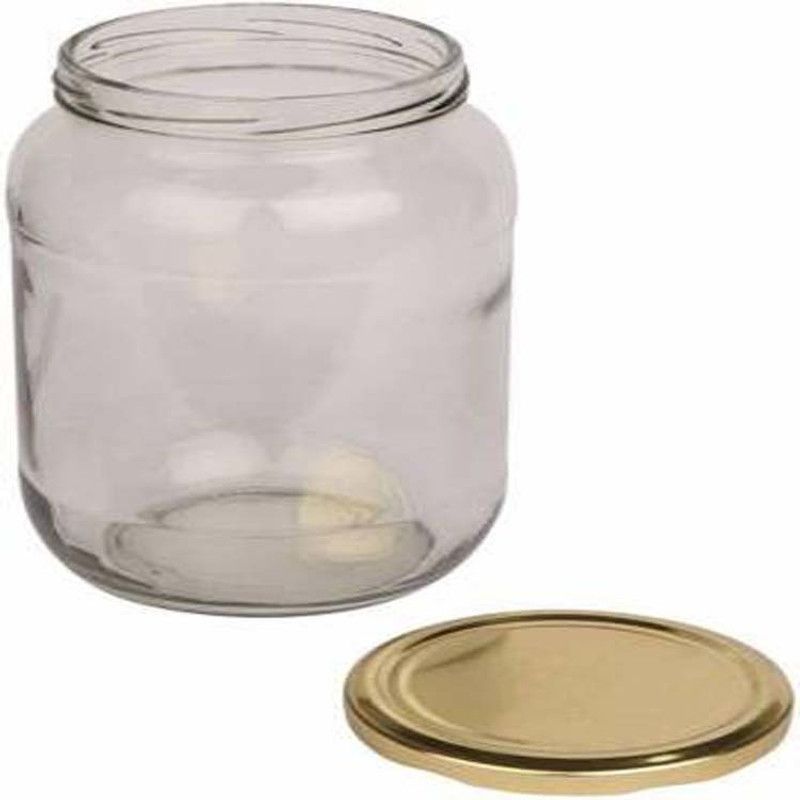 Adhya AD-4003 500ML PACK OF 6 - 500 ml Glass Tea Coffee & Sugar Container  (Pack of 6, White)