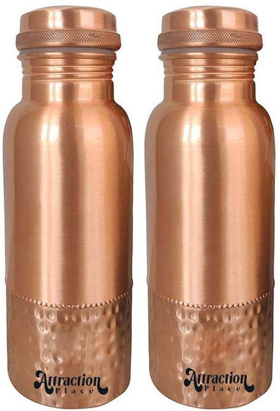 ATTRACTION PLACE Copper Bottle Uper Lacquer Volume- 1000 ml, Set of 2 1000 ml Bottle  (Pack of 2, Brown, Copper)
