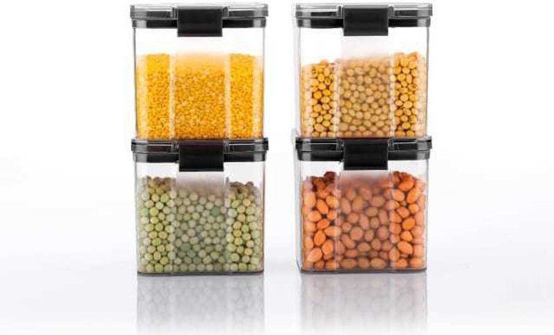 CLARIPLUS Plastic Grocery Container - 700 ml  (Pack of 2, Black)