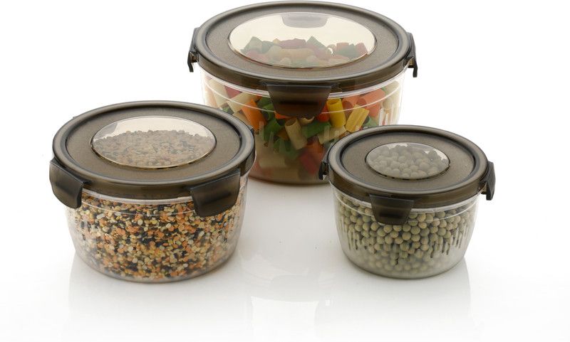 COROFFY Plastic Utility Container - 600 ml, 1200 ml, 1800 ml  (Pack of 3, Grey)