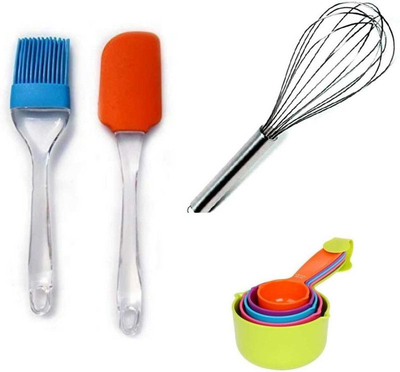 ABHYAASA SPATULA BRUSH '' , STAINLESS STEEL WHISK '' & MESURING CUPS Kitchen Tool Set  (Multicolor, Spatula)