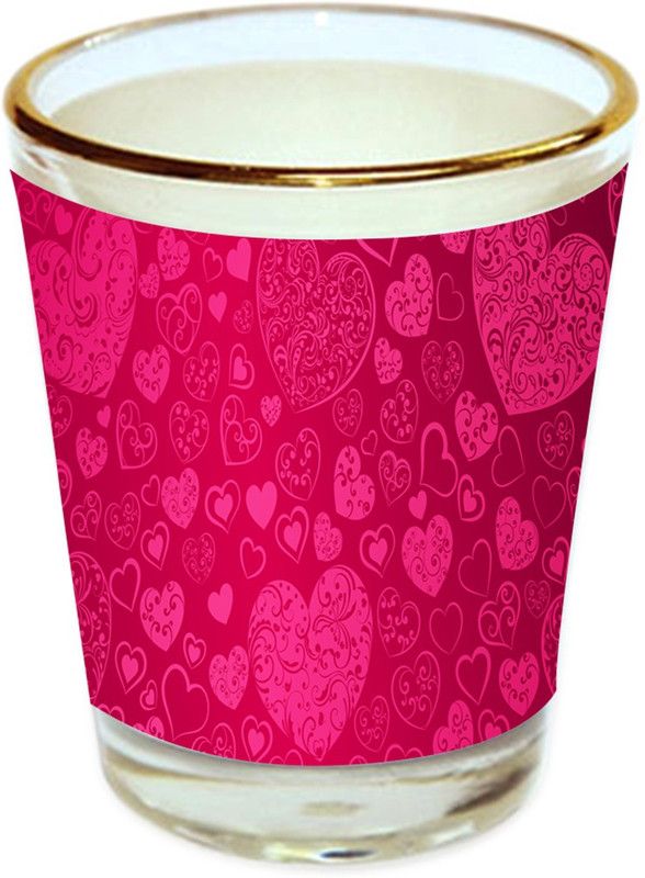 Sri Sai Shopping vodka shot glass multicolor floral design with golden rim for home and bar accessories 40ml (style-10387) Glass Shot Glass  (40 ml, Glass, Multicolor)