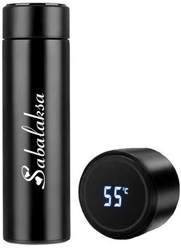 SY Gifts Temperature Water Bottle 500 ml Flask  (Pack of 1, Black, Aluminium)