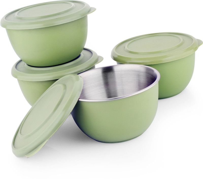 liefde Stainless Steel Storage Bowl Microwave Safe Bowls  (Pack of 4, Green)