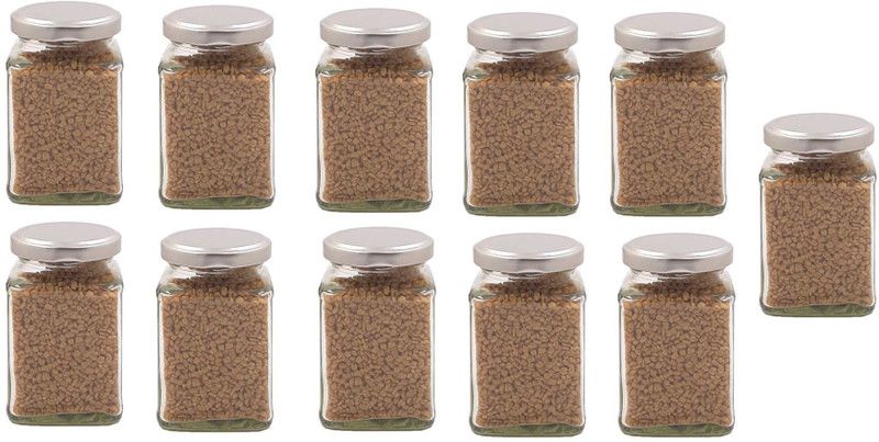 1st Time Glass Tea Coffee & Sugar Container - 250 ml  (Pack of 11, Clear, White)