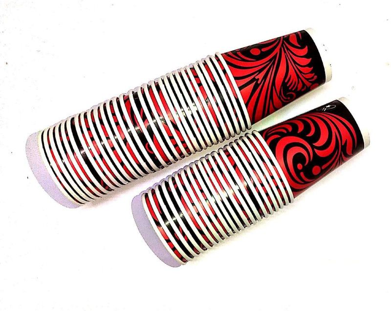 Prime Price (Pack of 50) Paper Cups for Hot and Cold Drinks Coffee, Tea and Other Drinks WS Premium Disposable Paper Cup 250 ML Pack of 50 (Multicolor) Glass Set Water/Juice Glass  (250 ml, Paper, Multicolor)