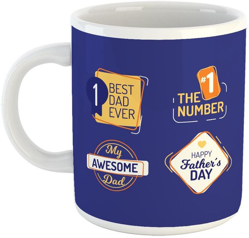 FABTODAY My Awesome Dad Coffee - Best Gift for Dad on Birthday/Father's Day - Color - White Ceramic Coffee Mug  (350 ml)