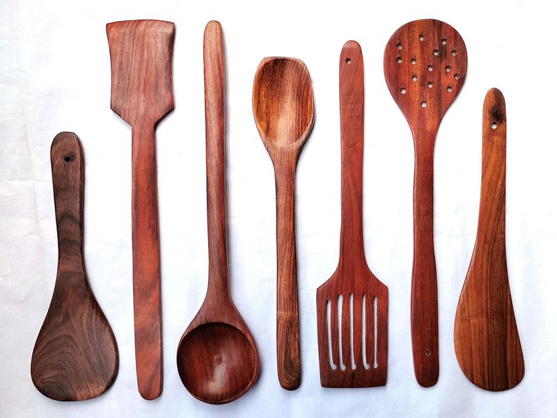 FAIRMART FM_Spoon_AA1170 wooden kitchen tools Natural wood Brown Kitchen Tool Set  (Natural wood Brown, Spatula)