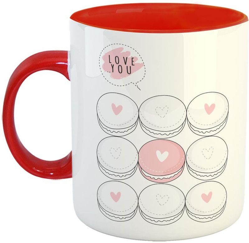 Furnish Fantasy I Love You Ceramic Coffee - Best Gift for Husband, Boyfriend, Girlfriend, Wife, Valentine Day Gift - Color - Red (0985) Ceramic Coffee Mug  (350 ml)