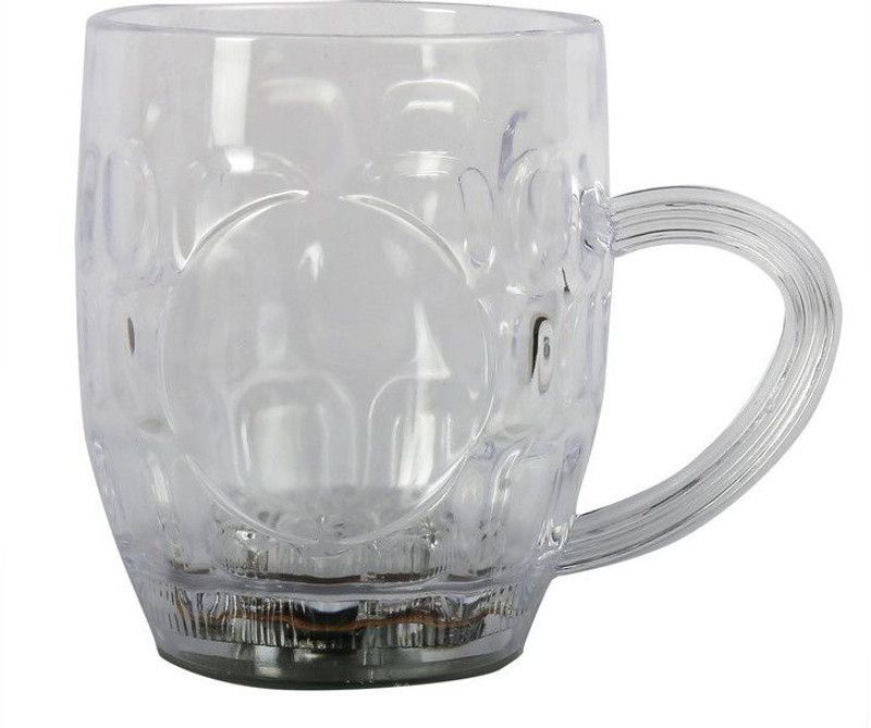 PH Artistic Fibre Glass Beermug With Inductive Rainbow Color Disco Led 7 Colour Changing Liquid Activated Lights Plastic Coffee Mug  (295 ml)