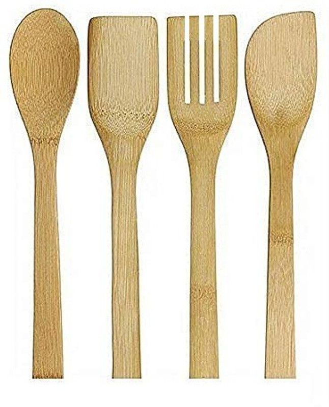 avnish Bamboo kitchen tool (4 pcs ) Kitchen Tool Set  (Beige, Cooking Spoon, Baking Tools)