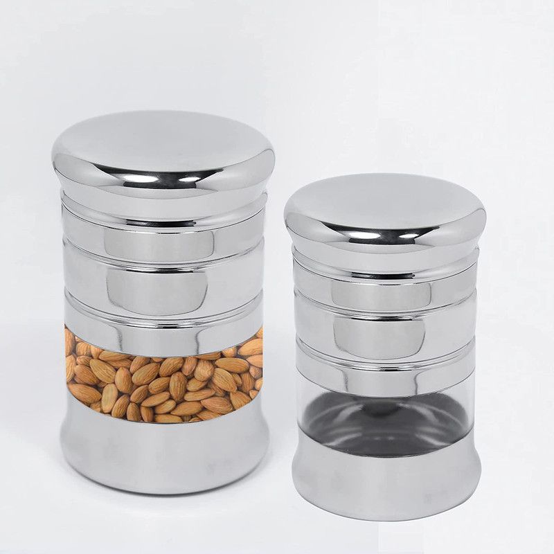 OPR Steel Tea Coffee & Sugar Container - 550 ml  (Pack of 2, Multicolor)