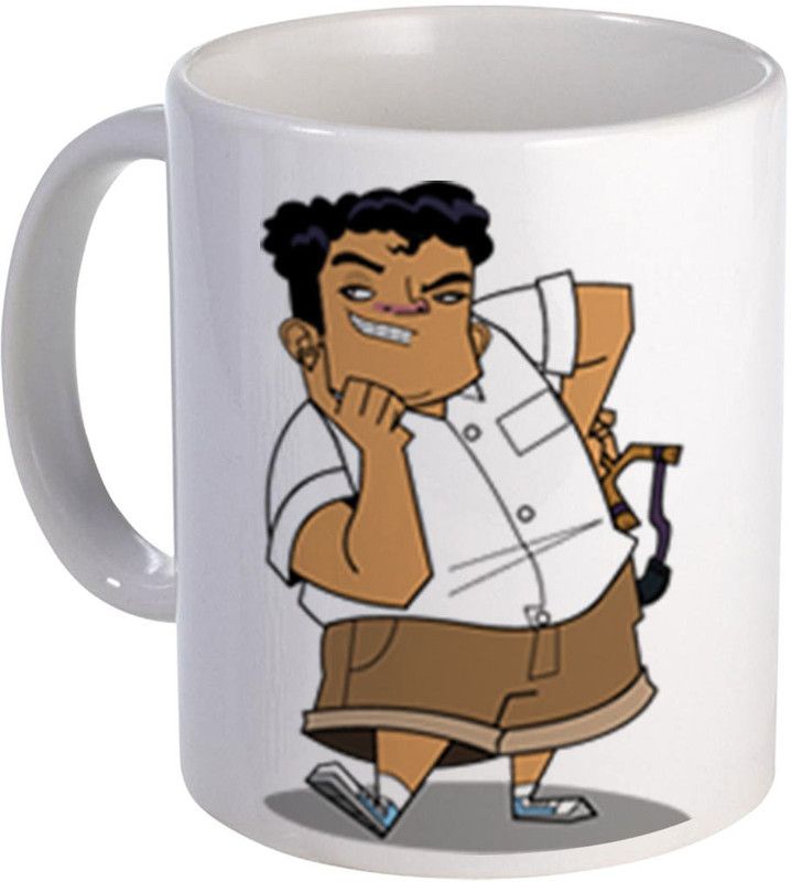 COLOR YARD best cute Golu cartoons design on white Ceramic Coffee Mug  (325 ml)