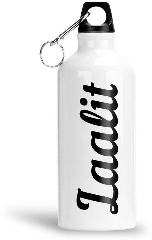 Furnish Fantasy Aluminium Water Bottle 750ml - Best Gift for Happy Birthday, Return Gift, Laalit 750 ml Bottle  (Pack of 1, White, Black, Aluminium)