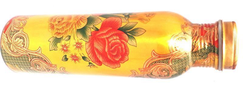 DAISY INDIAN CRAFT Printed New Copper Water Bottle Good for health 950 ml Bottle  (Pack of 1, Multicolor, Copper)