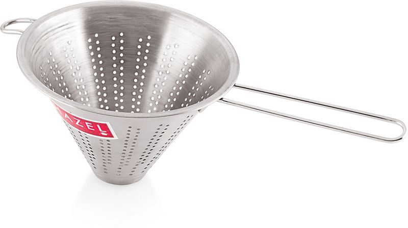 HAZEL Stainless Steel Rice Colander Sieves With Handle Washing Baskets Drainer, 14 cm Strainer  (Silver Pack of 1)