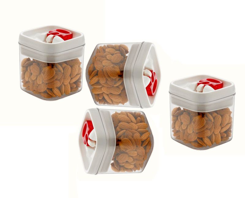 TOPAZ Plastic Grocery Container - 450 ml  (Pack of 4, White)