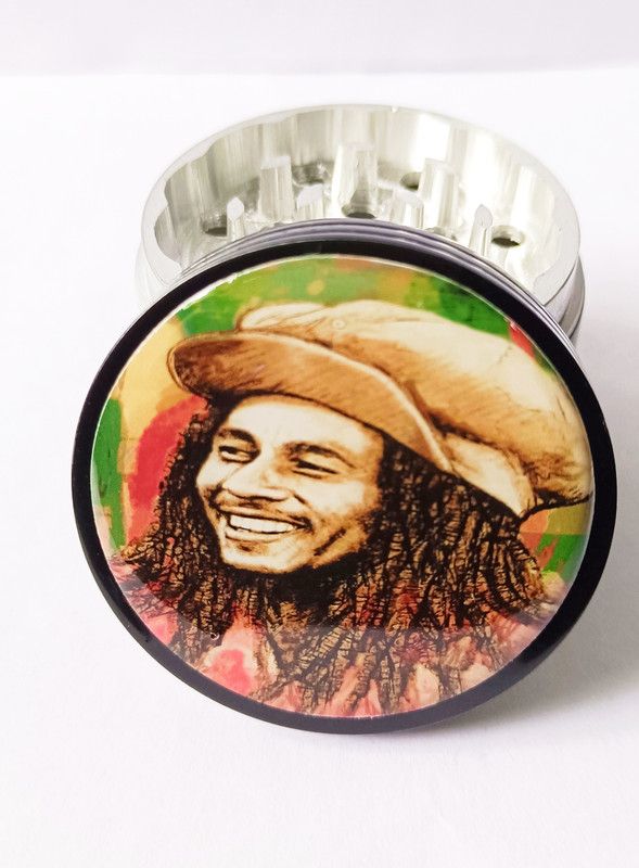 JEWELKINGS BobMarley premium sticker herb crusher 50mm Hand Muller Grinder