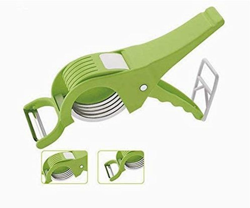 sonickarts 2 in 1 Vegetable & Fruit Multi Cutter with Peeler Extra Sharp Stainless Steel 5 Blade Vegetable Cutter with Peeler for Kitchen Vegetable & Fruit Slicer  (1)