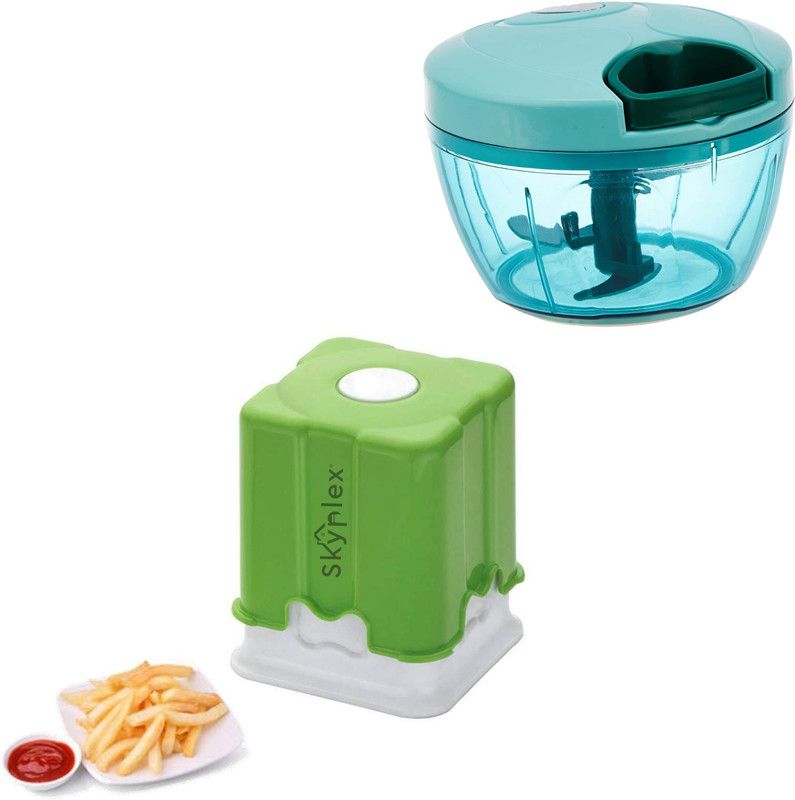 Skyplex Potato Chipser & Vegetables/Fruit Chopper, French Fries Chips Maker/Onion Cutter Chopper  (1 Chopper & 1 Potato CHipser)