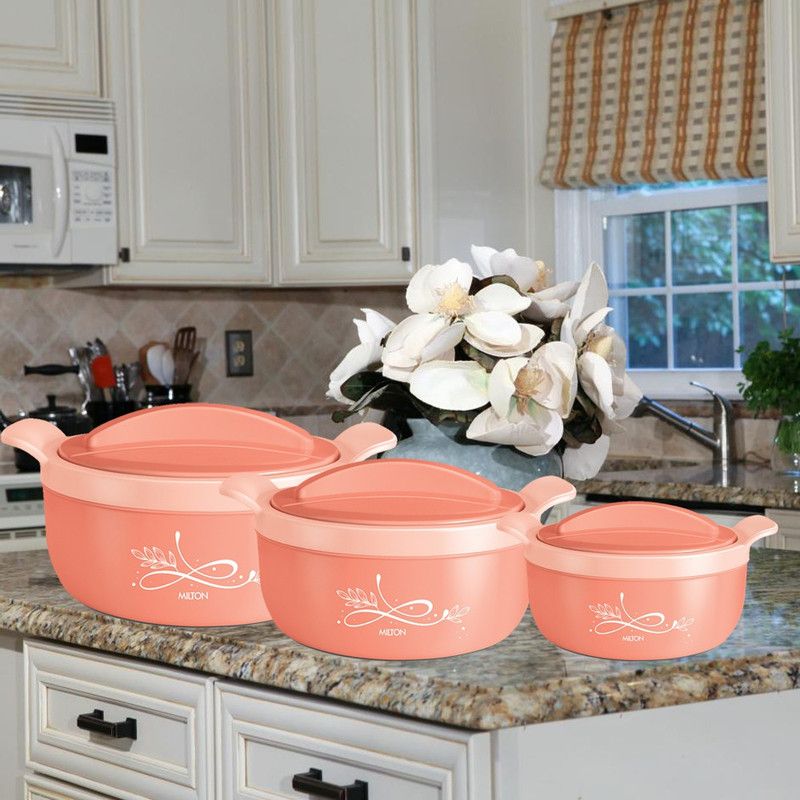 MILTON CRAVE JR GIFT SET Pack of 3 Thermoware Casserole Set  (470 ml, 800 ml, 1380 ml)