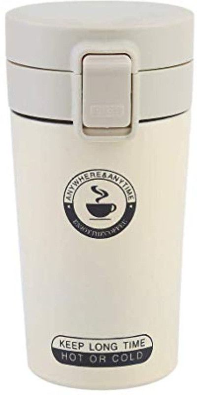 NYRWANA DELIVERING SMILES IN INIDA Insulated Stainless Steel Thermos Hot & Cold Tumbler Vacuum Flask 380 Ml (Cream) Stainless Steel Tumbler  (380 ml)