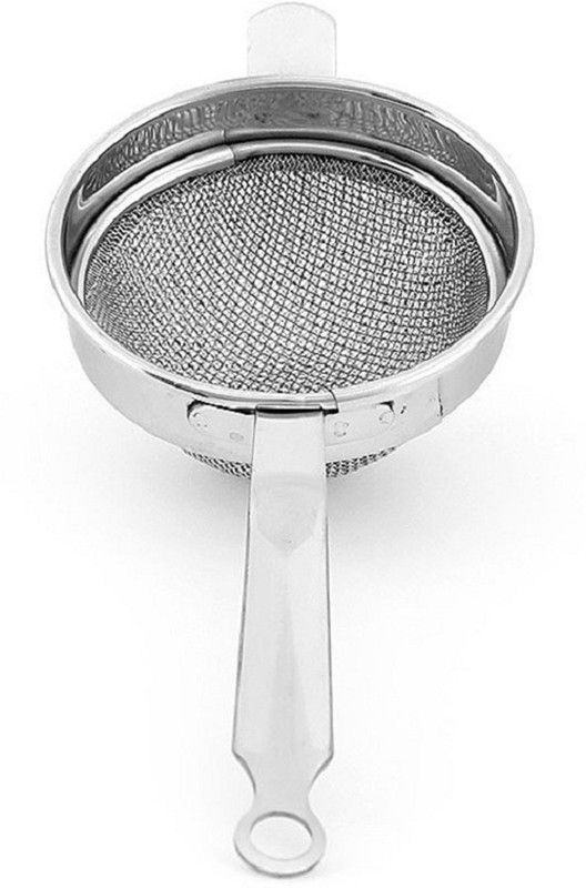 KUBER INDUSTRIES Stainless Steel Double Mesh Tea Strainer Chalni 8 cm Diameter (Silver) Tea Strainer  (Pack of 1)