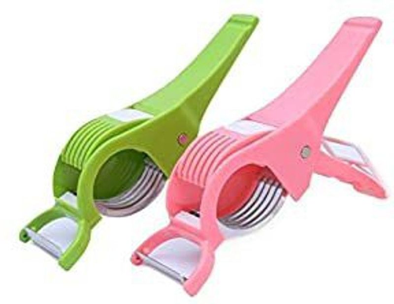 sonickarts 2 in 1 Vegetable & Fruit Multi Cutter with Peeler Extra Sharp Stainless Steel 5 Blade Vegetable Cutter with Peeler for Kitchen Vegetable & Fruit Slicer  (2)