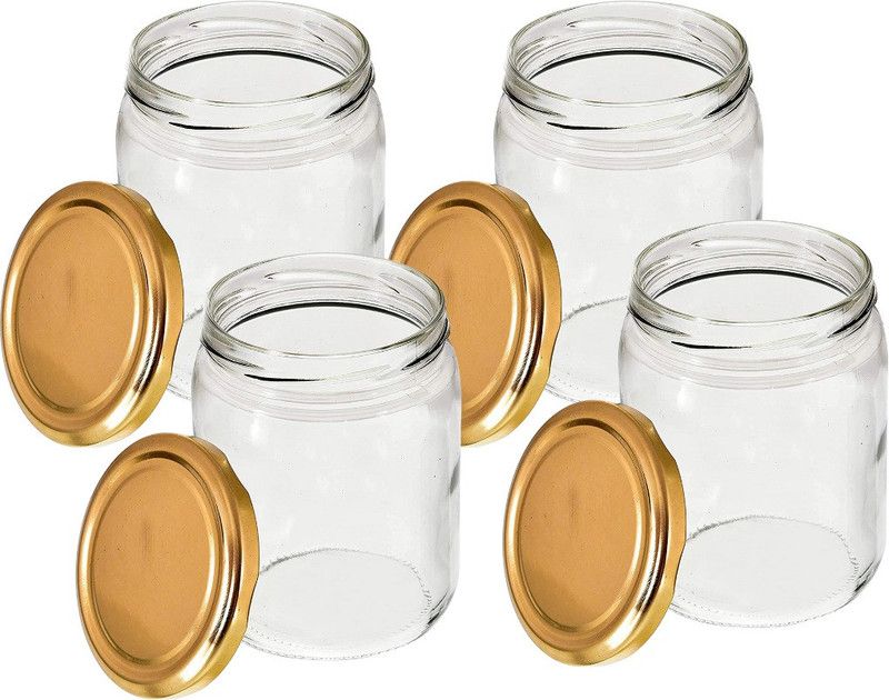Floryn decor Glass Utility Container - 200 ml  (Pack of 4, Clear)