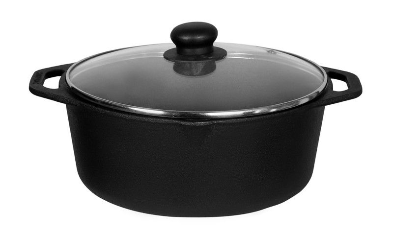 dynamic cookwares Dutch Oven with Lid 5 L capacity 25.4 cm diameter  (Cast Iron, Non-stick, Induction Bottom)
