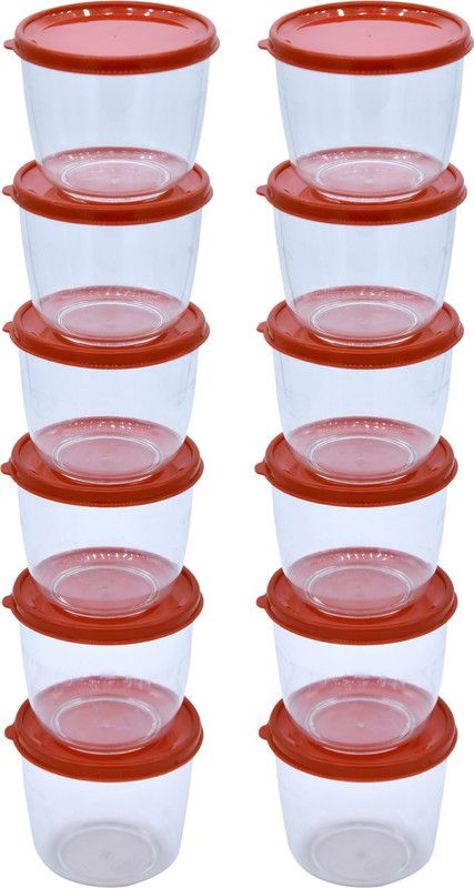 STOREMASTER Plastic Utility Container - 350 ml  (Pack of 12, Red)