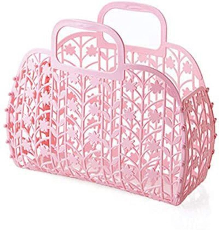 GADGETWEAR Foldable Light Weight Smart Lock Creative Design Fruit Vegetable Storage Basket Grocery Bag  (Multicolor)
