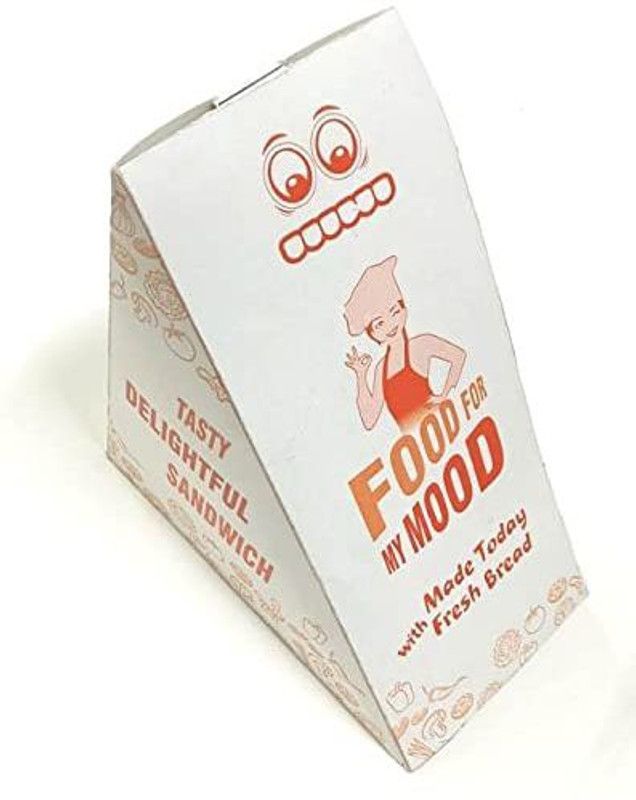 Pyramid Paper Bread Container - 0 ml  (Pack of 100, Red)