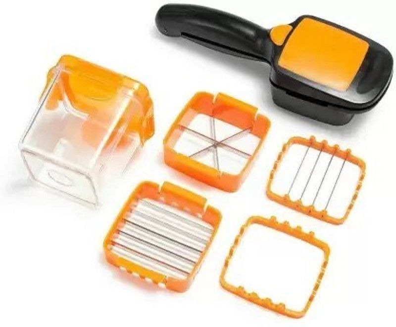 Saule Plastic Alloy Steel 5 in 1 Multi Function Slicer Cutter with Container Vegetable & Fruit Grater & Slicer  (1)