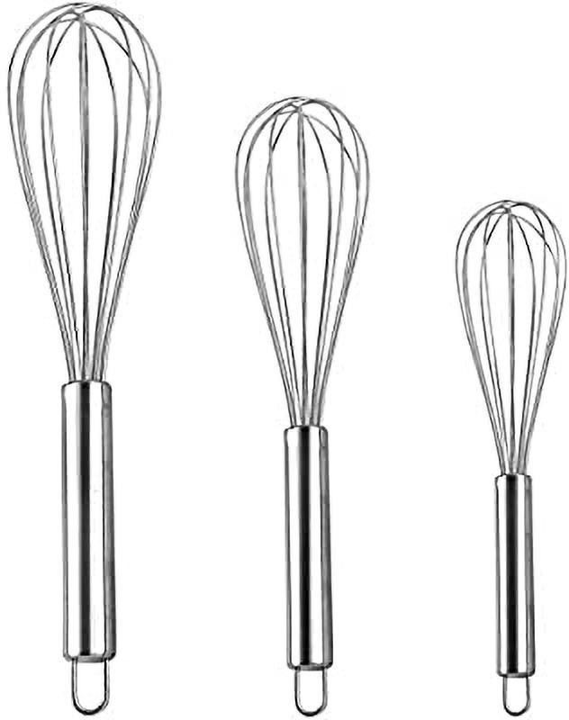 AXOLOTL High Quality Stainless Steel Wire Whisk,Balloon Whisk,Milk/Egg/Curd Beater (8.5 Inch II 9 Inch II 10.5 Inch) Steel Balloon Whisk (Pack of 3) Stainless Steel Balloon Whisk  (Pack of 3)