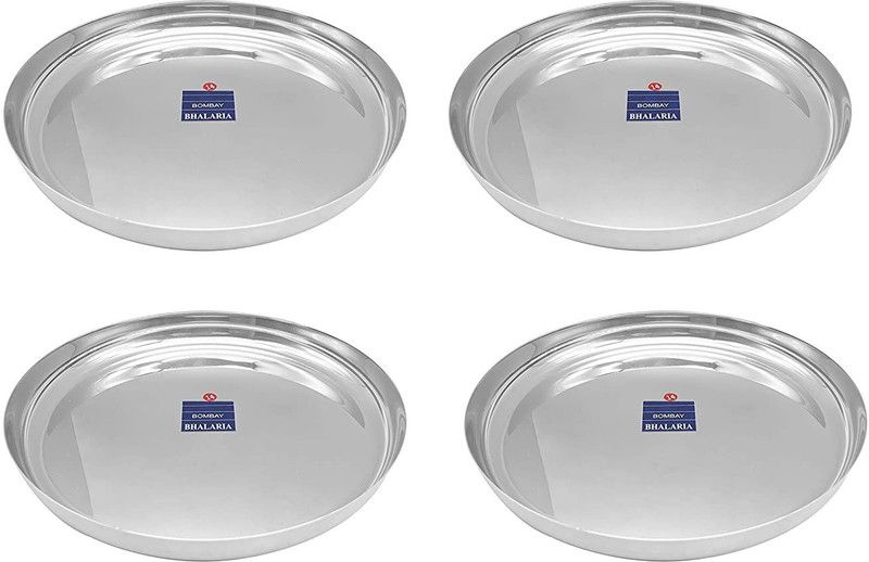 bhalaria SS Apple Thali Set Dinner Plate  (Pack of 4)