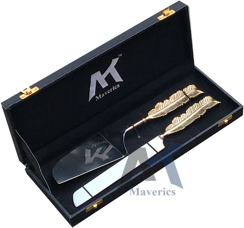 Maverics Brass Handle & Stainless Steel Cutlery| Bread/Pizza/Cake/Cheese Knife & Cake Server For Home| Restaurants | Best Gifting Option Kitchen Tool Set  (Knife, Cutter)