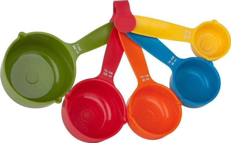 Kudos Set Of 5 Pieces Multicolor Kitchen Cooking Baking Measuring Spoons Cups Measuring Cup  (0.5 ml)
