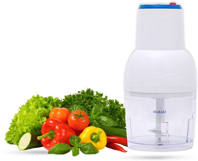 OURASI Electric Vegetable & Fruits Chopper whit Stainless Steel Blade, 750-ml Bowl, 250 Watt 1-Years Warranty - White Vegetable & Fruit Chopper  (1)
