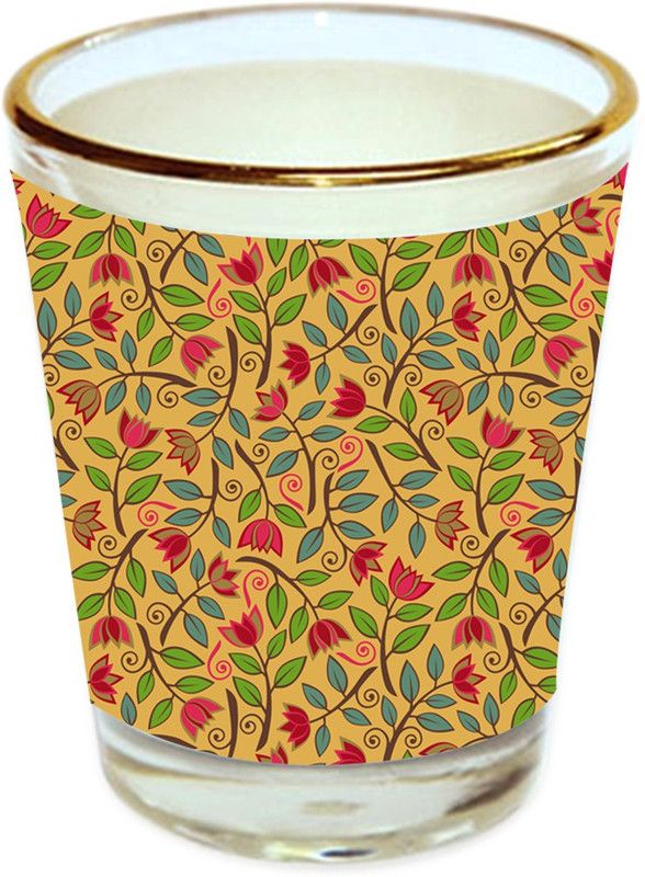 Sri Sai Shopping shot glass multicolor floral design s 40ml (style-10420) Glass Shot Glass  (40 ml, Glass, Multicolor)