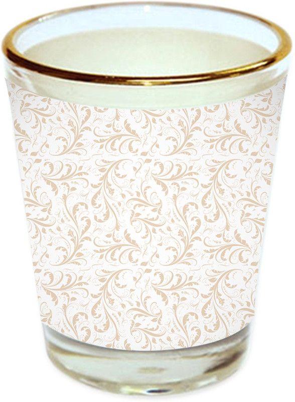 Sri Sai Shopping vodka shot glass multicolor floral design with golden rim for home and bar accessories 40ml (style-10417) Glass Shot Glass  (40 ml, Glass, Multicolor)
